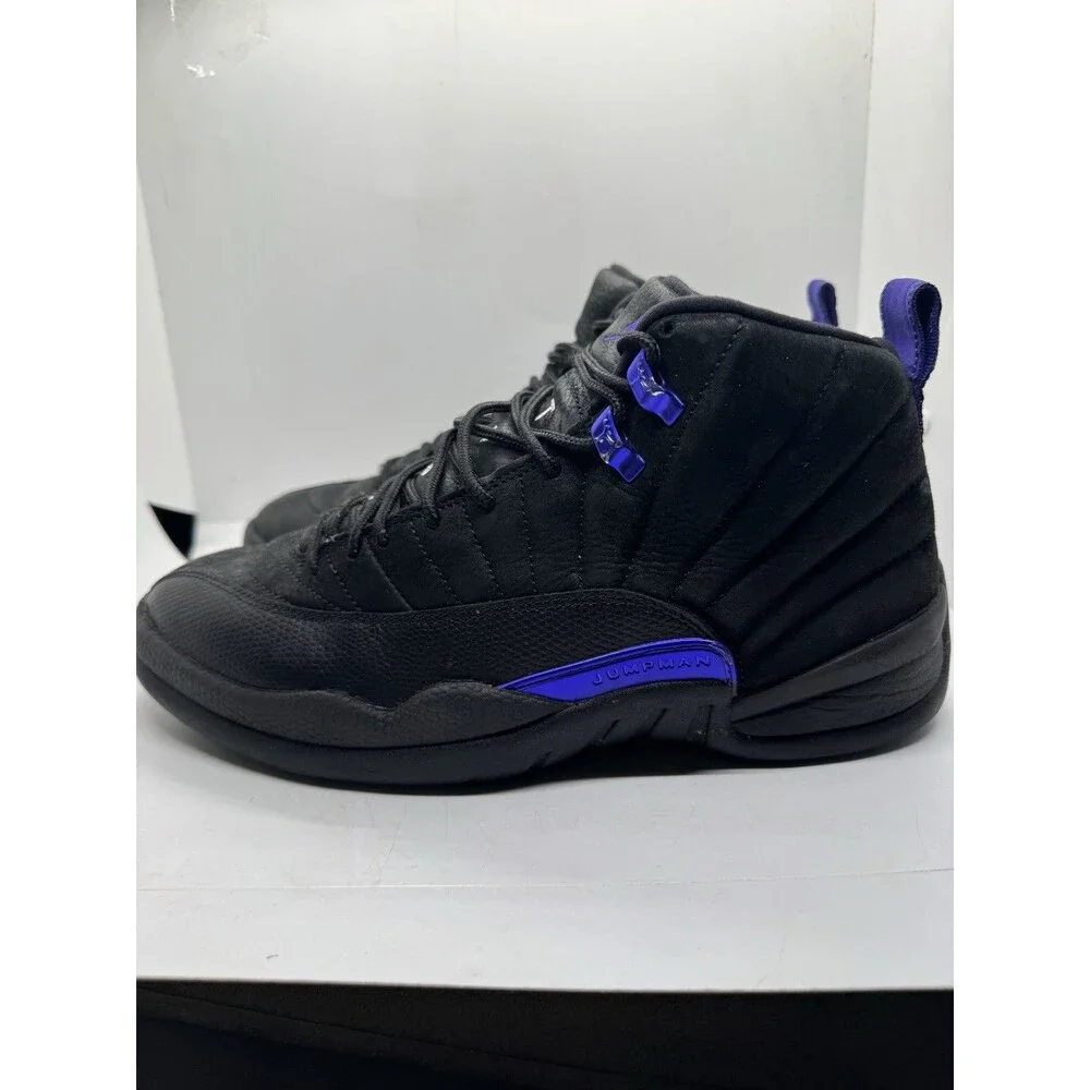 Air Jordan 12 Dark Concord Mens 9.5 Black Purple Shoes Sneakers
